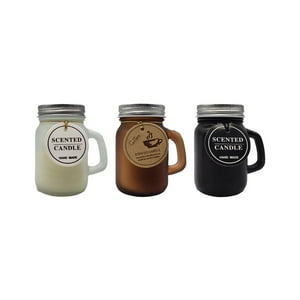 Fliperex - Set 3 Velas Aromatica Elegantes Taza Fragancia Duradera Deco Plateado