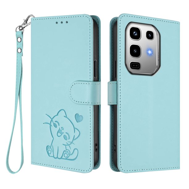 Infinix Note 50 Pro 4G Funda Billetera con Ranuras para Tarjetas, Verde Claro
