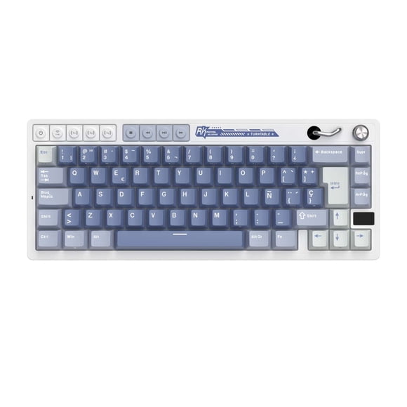 Teclado Mecánico Inalámbrico RK Royal Kludge M65 Ocean Blue 65% Español sw beige