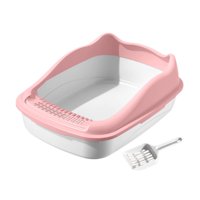 Magideal - Caja De Arena Para Gatos Con Lados Altos, Suministros Para Mascotas A Prueba De Salpicaduras, Bandeja De Arena Portátil Fácil De Limpiar, Bandeja De