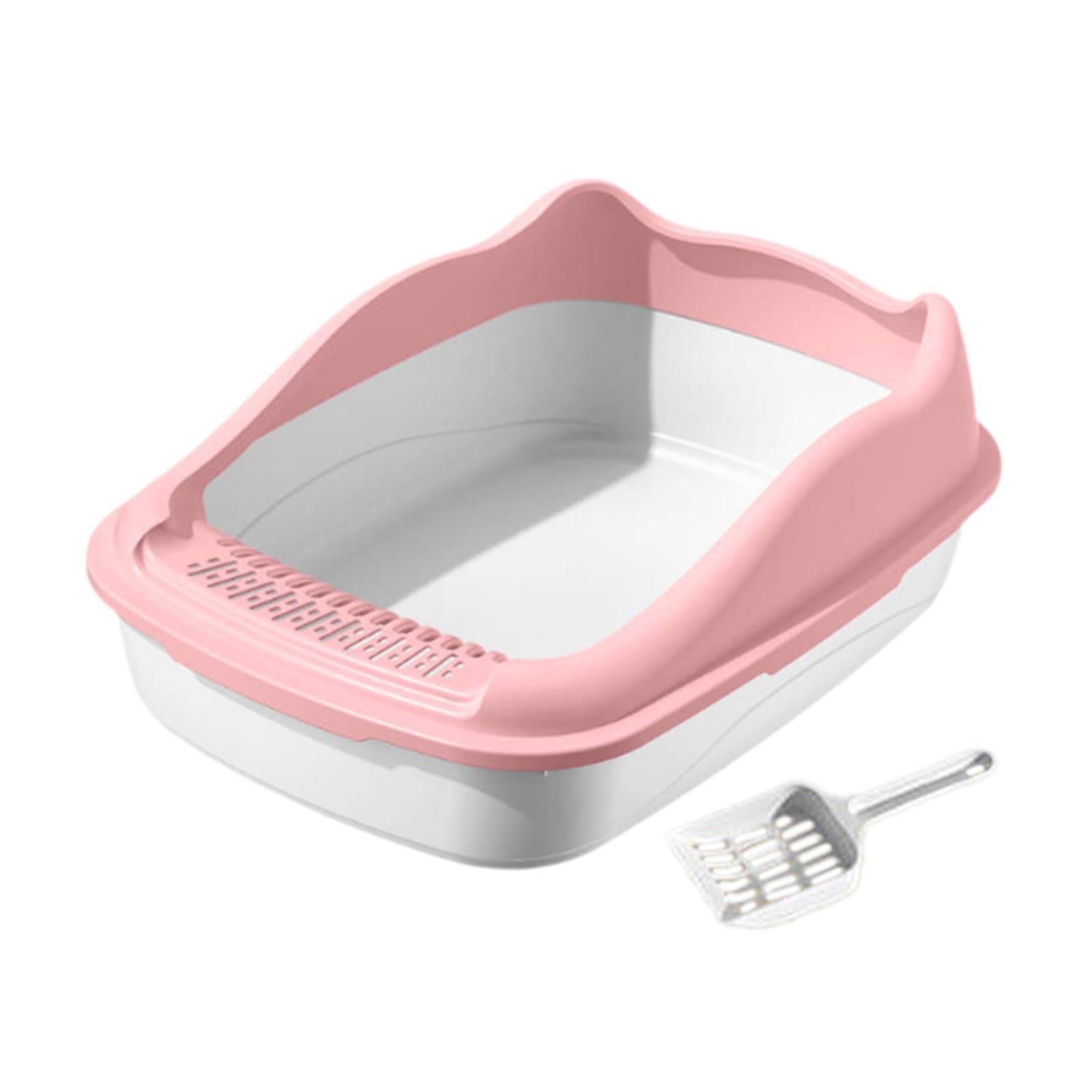 Magideal - Caja De Arena Para Gatos Con Lados Altos, Suministros Para Mascotas A Prueba De Salpicaduras, Bandeja De Arena Portátil Fácil De Limpiar, Bandeja De