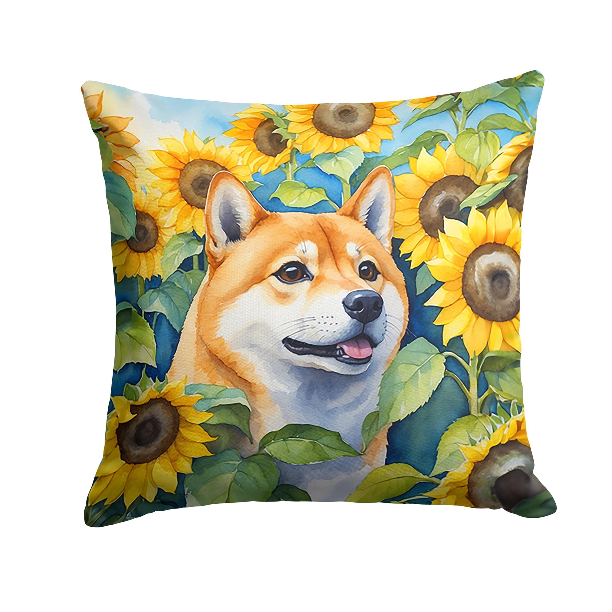 Carolines Treasures - Cojín Sunflowers Shiba Inu
