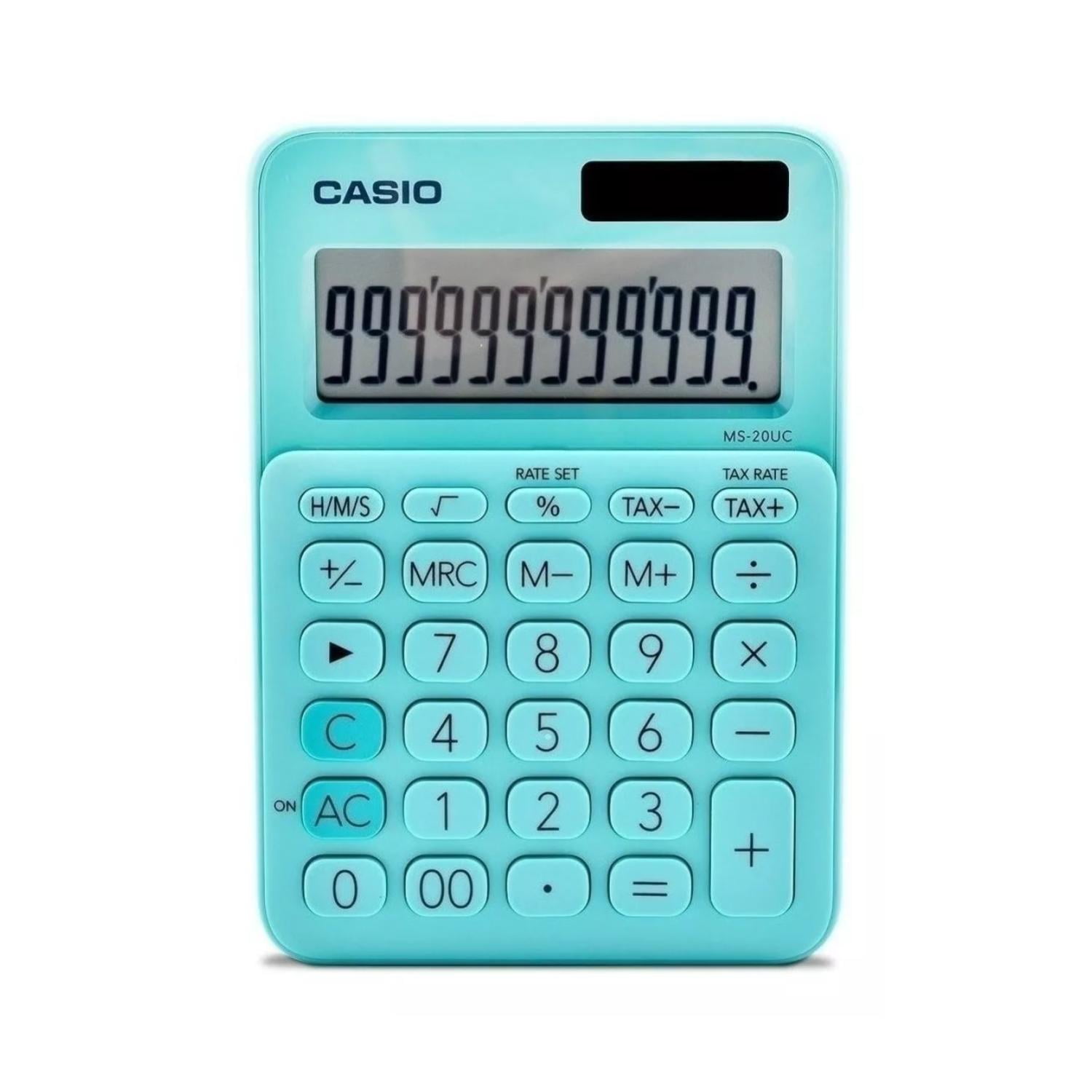 Casio - Calculadora De Escritorio 10 Digitos Turquesa Ms-7uc