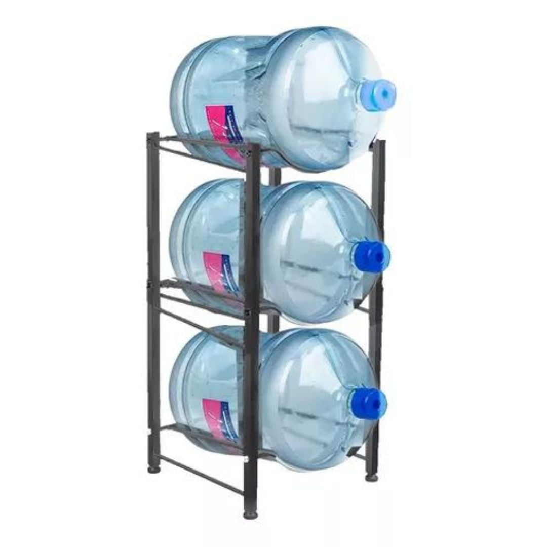 Genérico - Estante Organizador Rack 3 Botellones Agua 20lts Negro