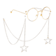 thumbnail image 1 of Cadena para gafas hecha a mano con colgante de cinco estrellas de plata y cuerda de metal antideslizante popular, 1 of 5