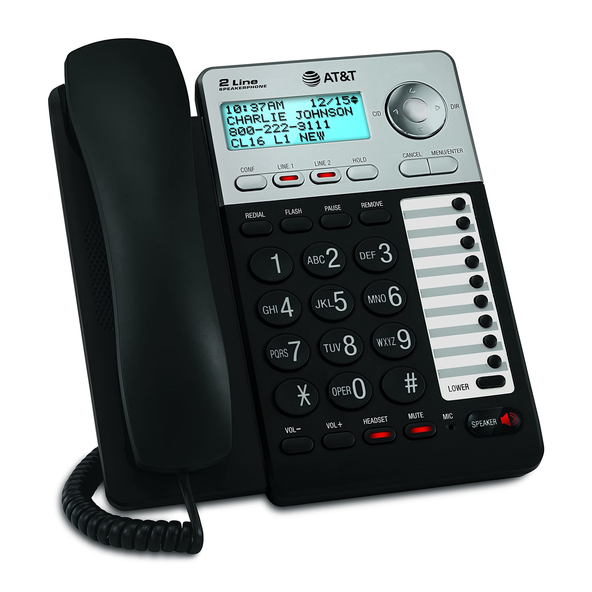 Teléfono Con Cable At&t Ml17929 De 2 Líneas Con Identificador De Llamadas/llamada En Espera