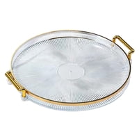 Magideal - Bandeja De Servicio De Lujo, Con Asas, Exhibición De Maquillaje De Perfume Cosmético, Bandeja Decorativa Decorativa Multifunción, Bandeja De Joyería P , Claro