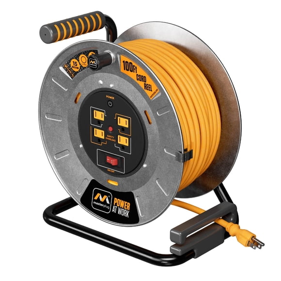 Cable de metal Cord Reel Masterplug, tambor, 30 m, 4 enchufes con conexión a tierra