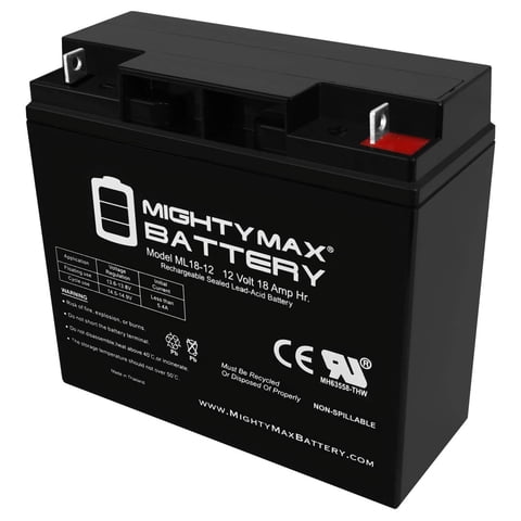 Mighty Max Battery - Batería Mighty Max Ml18-12 12 V 18 Ah Recargable Sla Agm