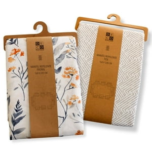Decoexpress - Set 2 Manteles Antimanchas Floral Y Tide 130X180 Cm