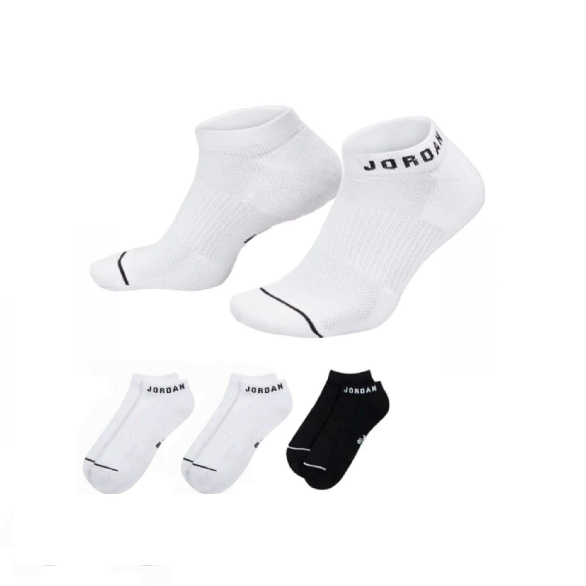 Calcetines Pack X3 Jordan Cortos Everyday Dri Fit Blanco Y Negro