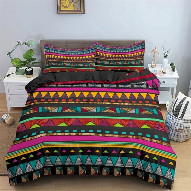 Bohemian Bedding Set with Pillowcase Ethnic Style Duvet Cover Floral Comforter Covers Quilt