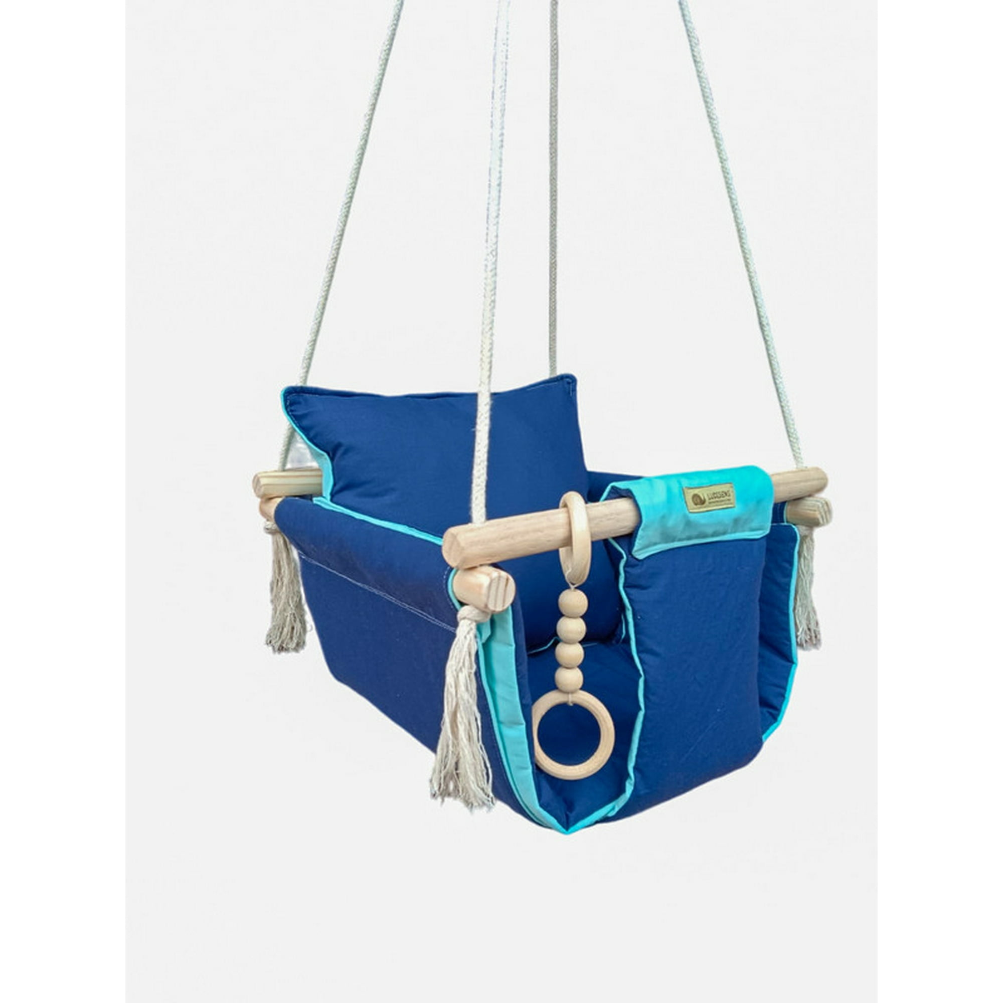 Ludisens - Columpio Ergonómico De Algodón Modelo Colcha Azulcele Hasta 35 Kilos