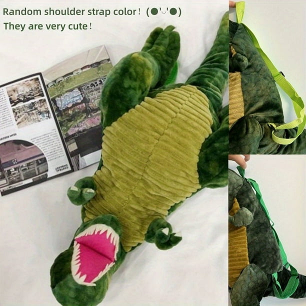 Boys Cute Cartoon Plush Dinosaur Shaped Creative Backpack With Adjustable Belt Gift