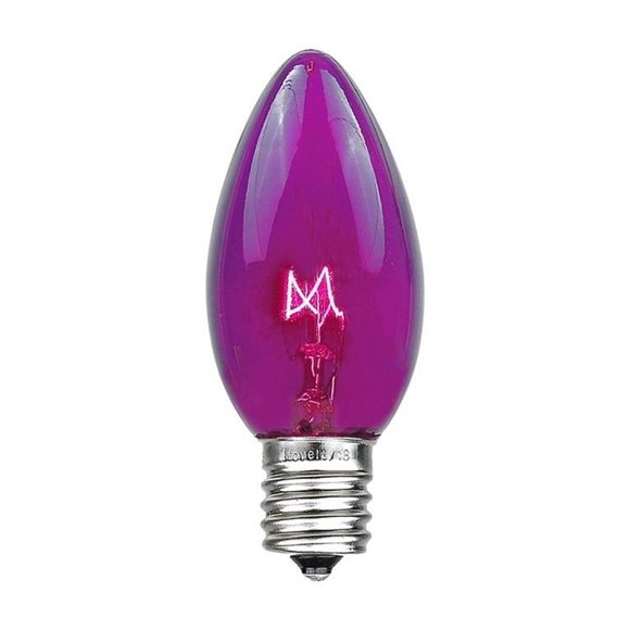 Novelty Lights Bombillas Moradas C7/E12 de 5 W 120 V – Pack de 25