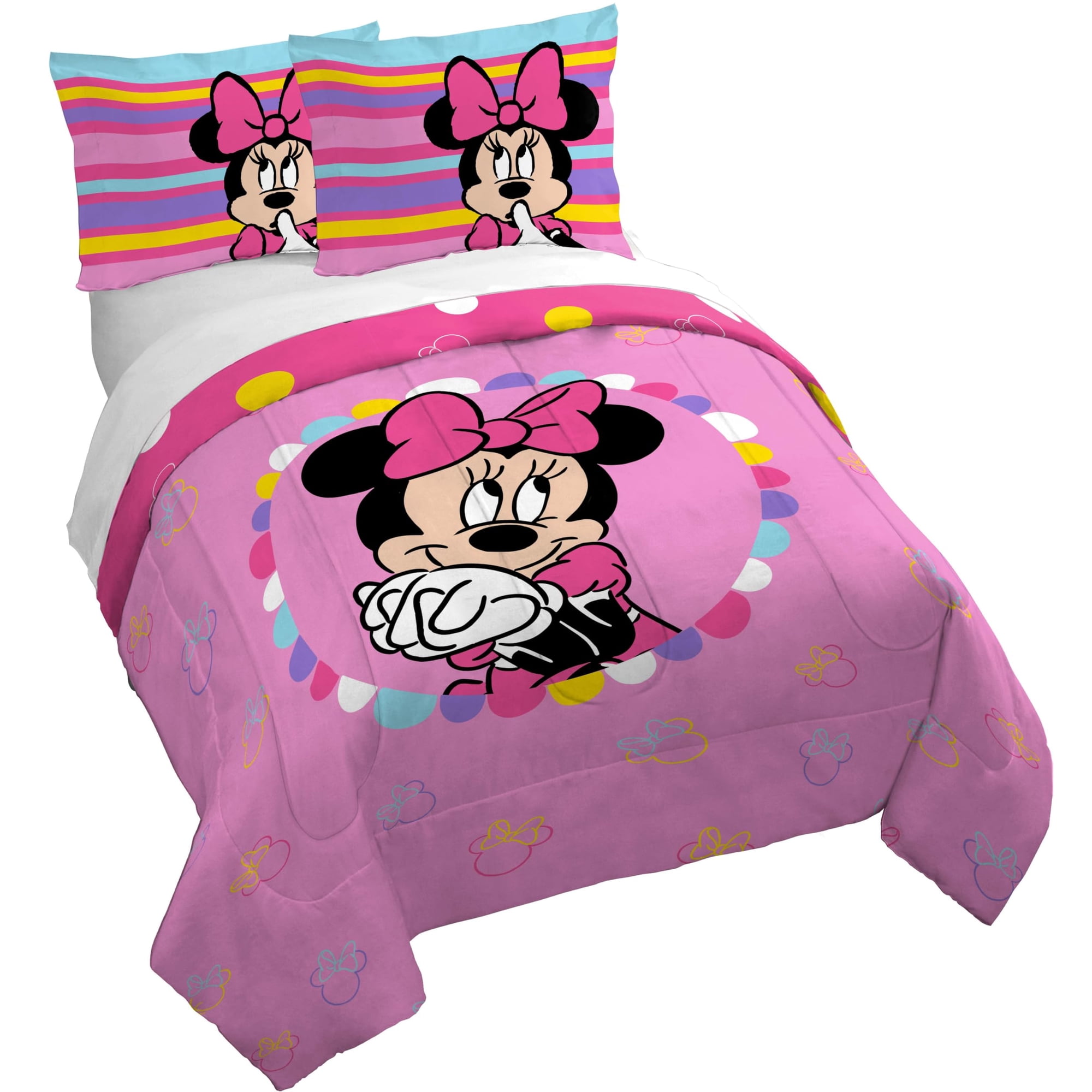 Jay Franco - Juego De Funda Nórdica Minnie Mouse Rosa Tamaño Queen
