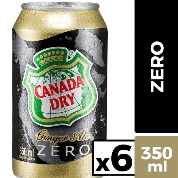 Bebida Ginger Ale Zero Pack Lata, 6 Un