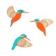 thumbnail image 2 of 3x Pájaros Voladores De Madera Decoración De Pared Arte Popular Decoración De Pared Para Hotel Azul Claro, 2 of 3