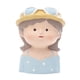 thumbnail image 1 of Estatua De Maceta Con Cabeza De Niña, Pequeña Figura De Resina, Adorno Para Macetas Con Cara De Lunares, 1 of 3