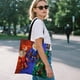 thumbnail image 5 of Maple Bolso de tela con estampado de lienzo para mujer, bolsa de compras reutilizable y estética, con cremallera interior, regalo para mujer, 35 × 40 cm., 5 of 6