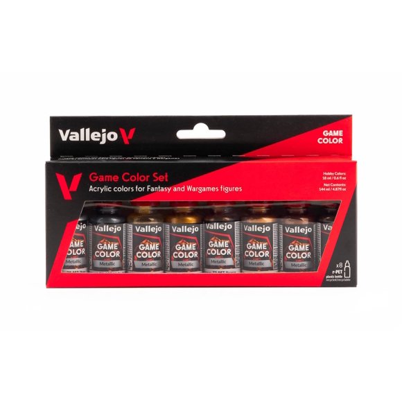 Pintura Vallejo Game Color Metálica 8 × 18 ml