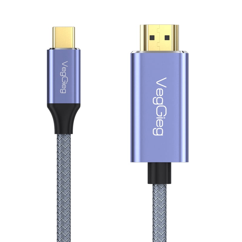Cable Adaptador Veggieg V2.0 Tipo C A Hdmi Video 4k 60hz 2k 120hz Laptop Monitor Televisor 2m Compatible Thunderbolt 3