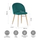 thumbnail image 3 of Set de 4 Sillas de Comedor Dinka Oxford Relan Tapizadas en Terciopelo Verde, 3 of 11