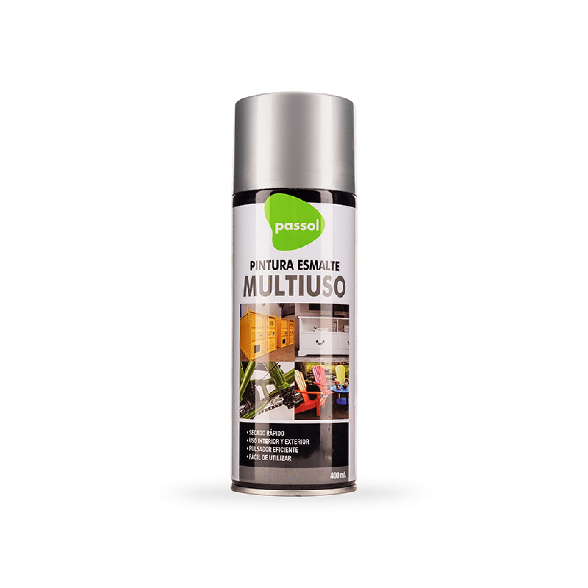 Pintura Spray Esmalte Acrílico Aluminio Passol