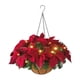 thumbnail image 3 of Cesta De Flores Artificiales Poinsettia Artificial LED Con Luces De Cadena, 3 of 4