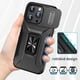 thumbnail image 3 of Funda Armada para iPhone 15 Pro con Tapa Deslizante y Soporte Magnético Giratorio Negro, 3 of 5