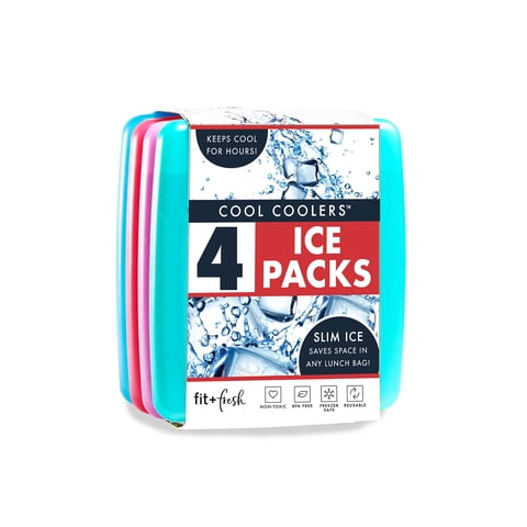 Enfriadores Ice Packs Fit & Fresh Cool, Paquete De 4, Delgados Y Reutilizables