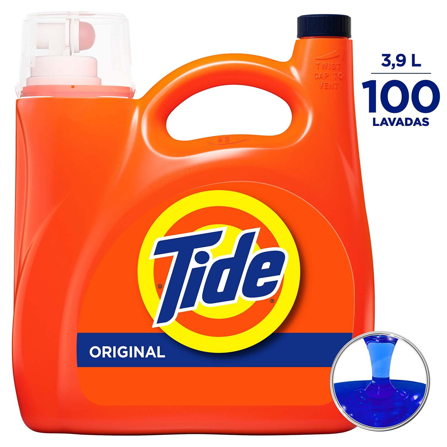 Detergente Liquido Tide High He Original 100 Lavadas 3.9l