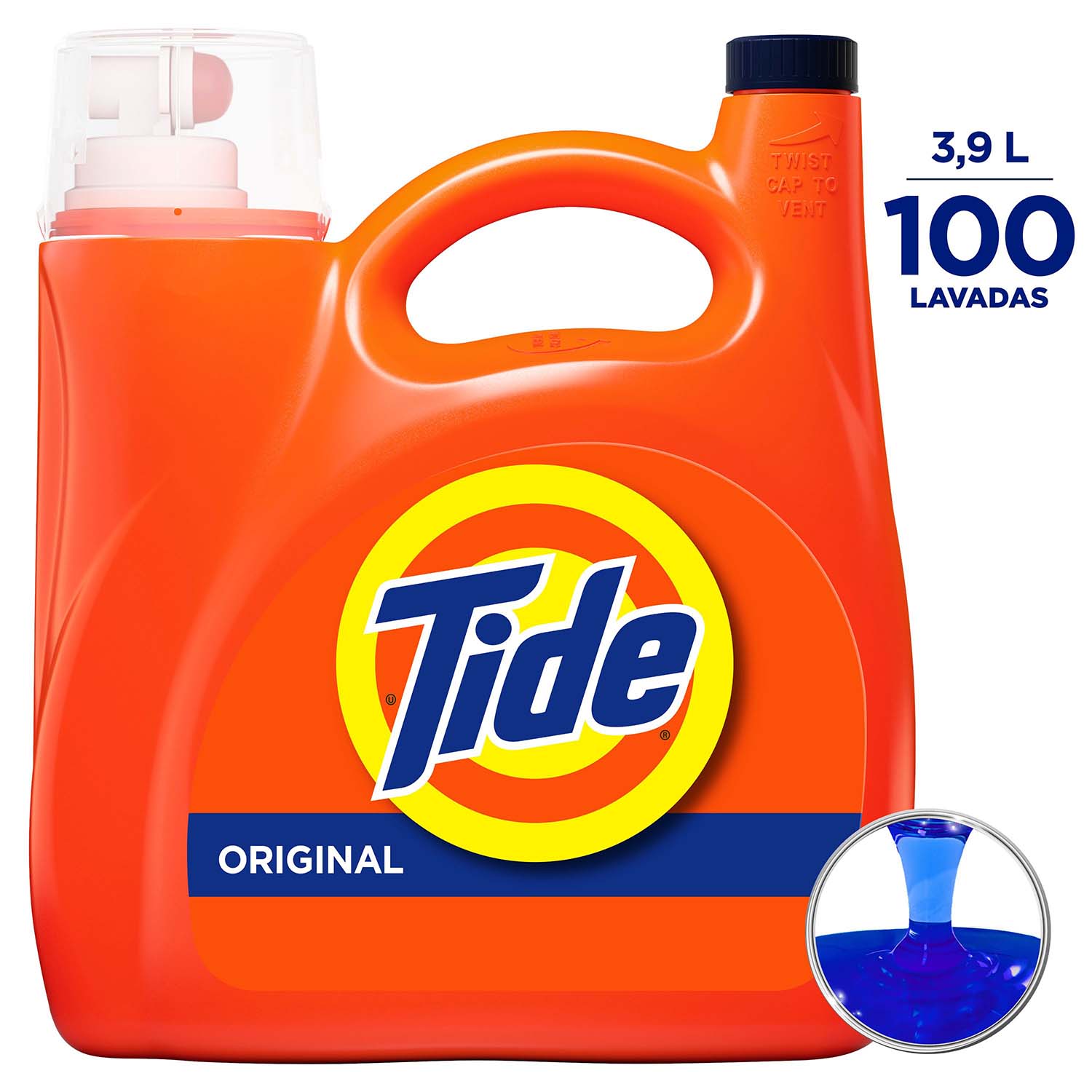 Detergente Liquido Tide High He Original 100 Lavadas 3.9L