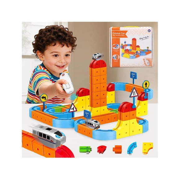 Set de Tren Eléctrico RC Virellia 147 piezas con control remoto y pista 3D