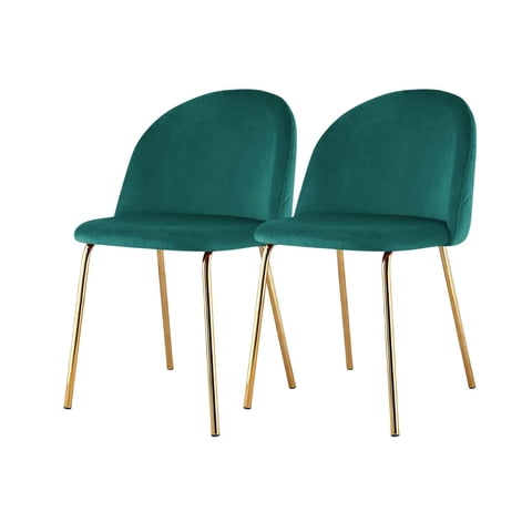 Habita2 Chile - Pack 2 Sillas Sitiales Nordic Felpa Gold - Verde