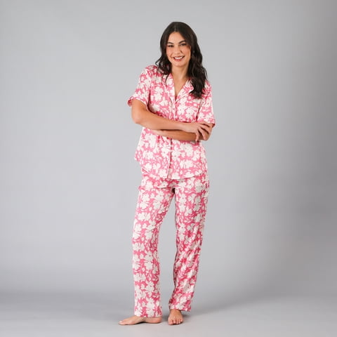 Set Camisero + Pantalon Satin Print Flores Mujer 33824-250