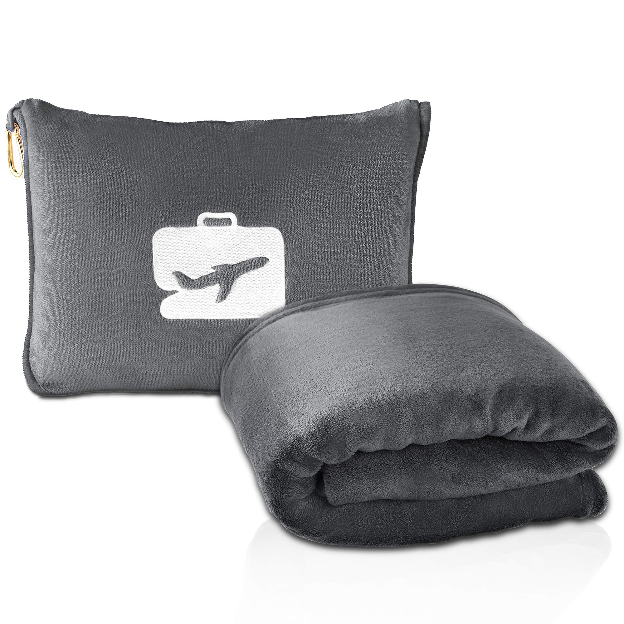 Manta Y Almohada De Viaje Eversnug Premium Soft Grey