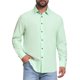 thumbnail image 1 of INSPIRE CHIC Camisa de Vestir de Manga Larga con Botones de Color Sólido para Hombre, Regreso a Clases, XL Verde Claro, 1 of 5