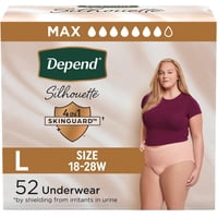 Ropa Interior Para Incontinencia Depend Silhouette Para Mujer, Talla Grande, 52 Unidades