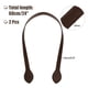 thumbnail image 2 of 2 piezas de correas de cuero para bolsos de 24 pulgadas (60 cm) con oreja, marrón oscuro, 2 of 6