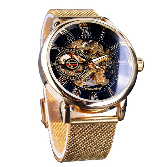 Reloj FORSINING 41 mm Esqueleto Mecánico Dorado para hombre