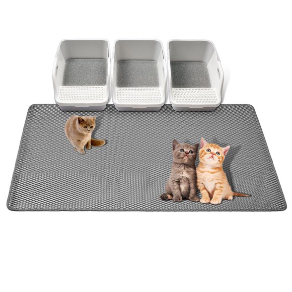 Alfombra GRELY para arena de gato XXL 120 × 91 cm de 2 capas