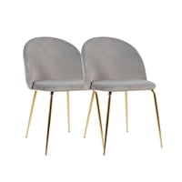 Habita2 Chile - Pack 2 Sillas Sitiales Nordic Felpa Gold - Gris