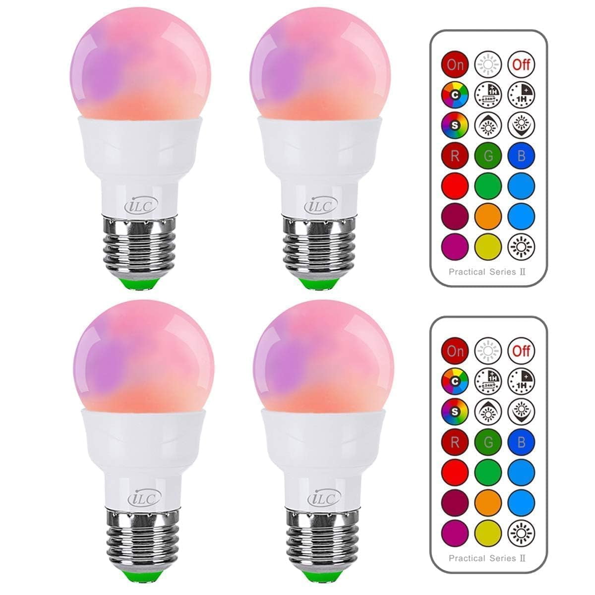 I Love Copper - Bombilla Led Ilc Rgb De 5 W, E26, Base De Rosca, Regulable, 450 Lm (paquete De 4)