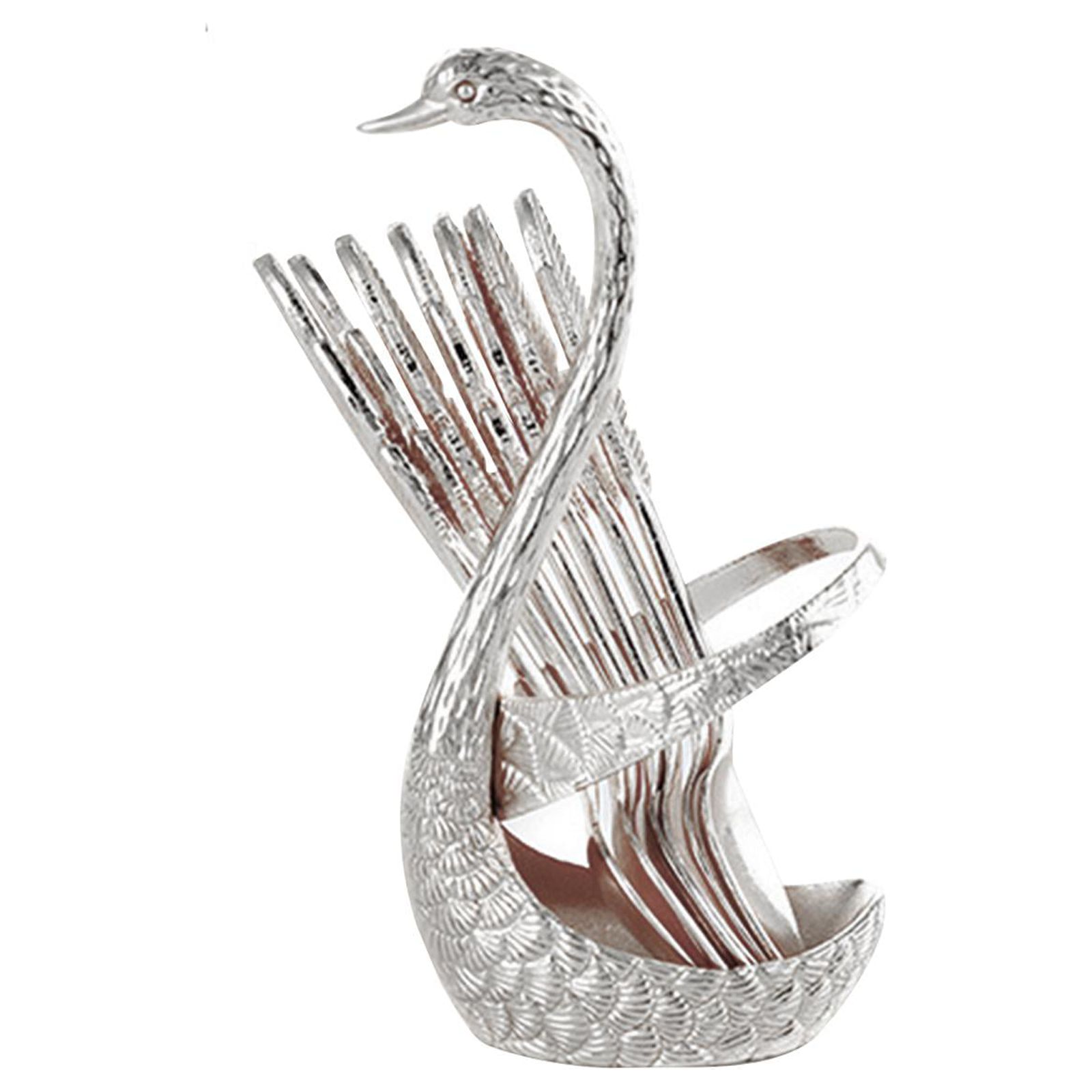 Bothyi - Soporte Para Cuchara De Café Soporte Decorativo Para Cuchara De Cisne Para Restaurante Mesa De Comedor Plata
