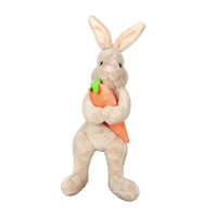 Magideal - Adornos Para De Pascua, Conejo De Primavera, Zanahoria Abrazada, Lindo Muñeco De Peluche, Juguete De Animal De Peluche Para Fiestas En Interiore Marrón