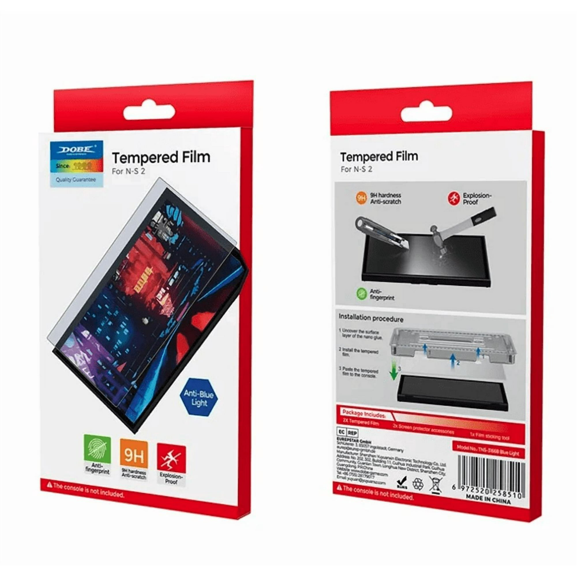 Mica Vidrio Templado Para Nintendo Switch 2 Dobe Pack 2 Ud.