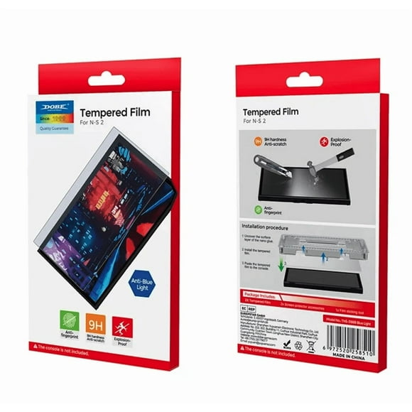 Mica Vidrio Templado Para Nintendo Switch 2 Dobe Pack 2 Ud.