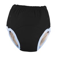 Magideal - Pañal De Tela Para Adultos, Cubierta De Pañal Lavable, Protección Contra Fugas, Ropa Interior Para Incontinencia Para Ancianos, Cintura Duradera De Negro