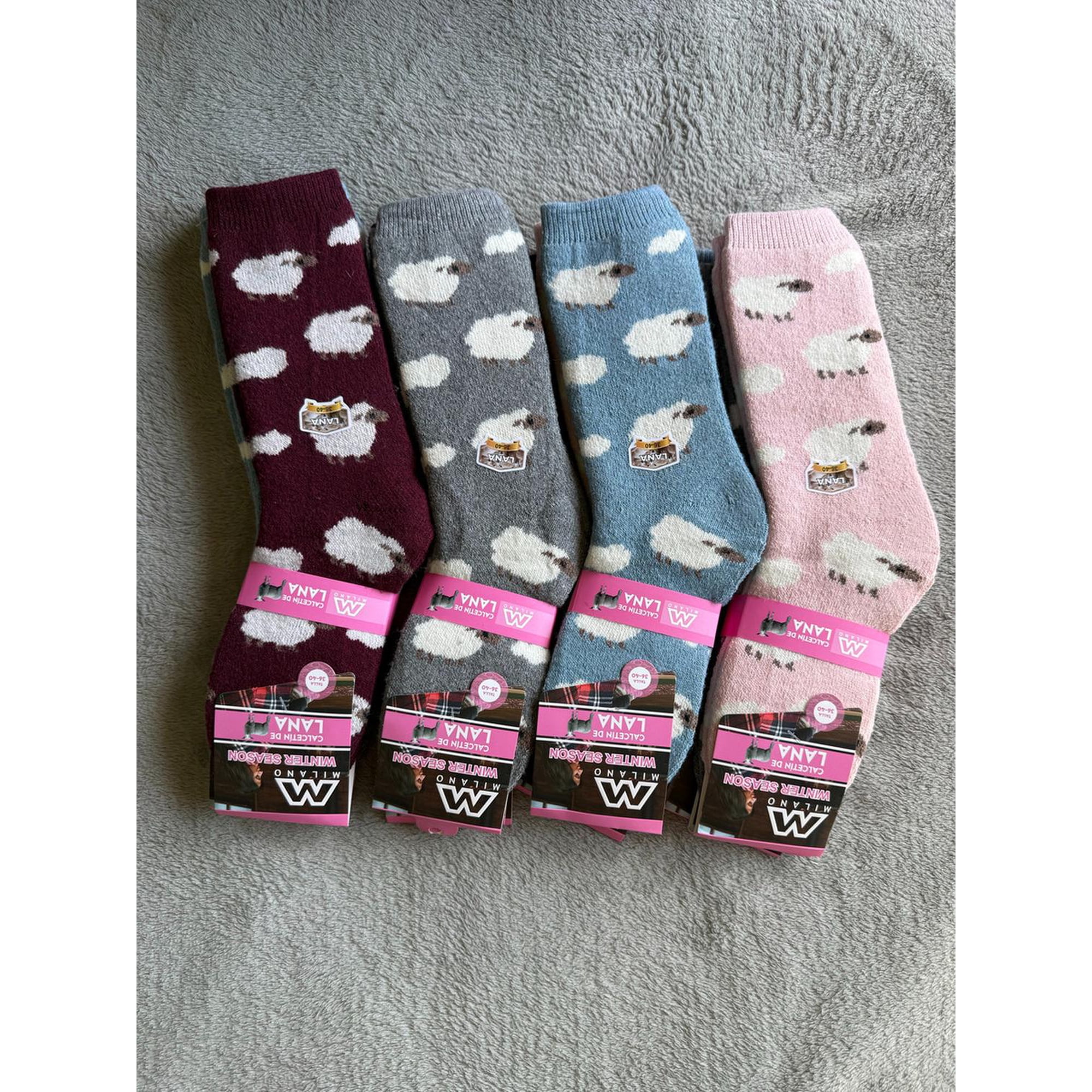 M Milano - Calcetín Invierno Lana Grueso Mujer 6 Pares Multicolor 36-40
